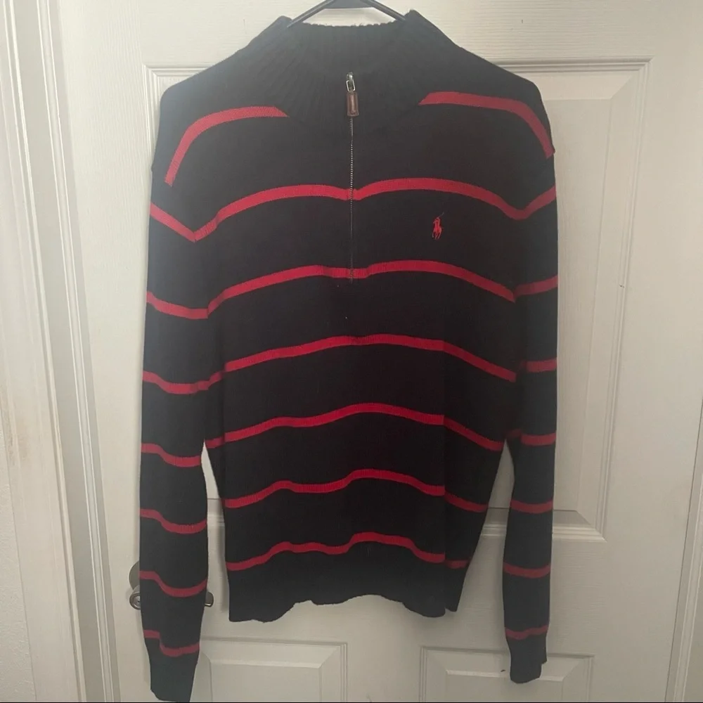 Mens Polo by Ralph Lauren-Half Zip Pillover Knit Sweater